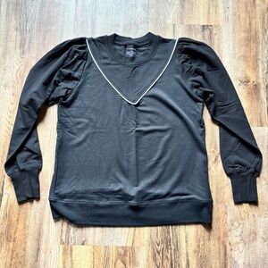 French Terry Contrast Puff Sleeve Pullover - Summersalt